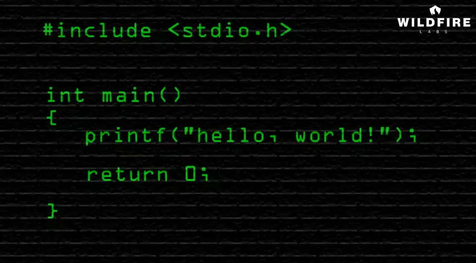 printf(“hello, world!”);