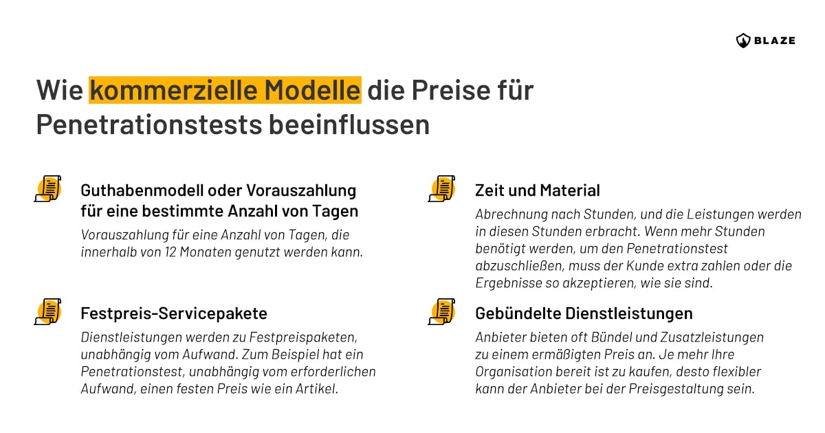 Kommerzielle modelle pentests
