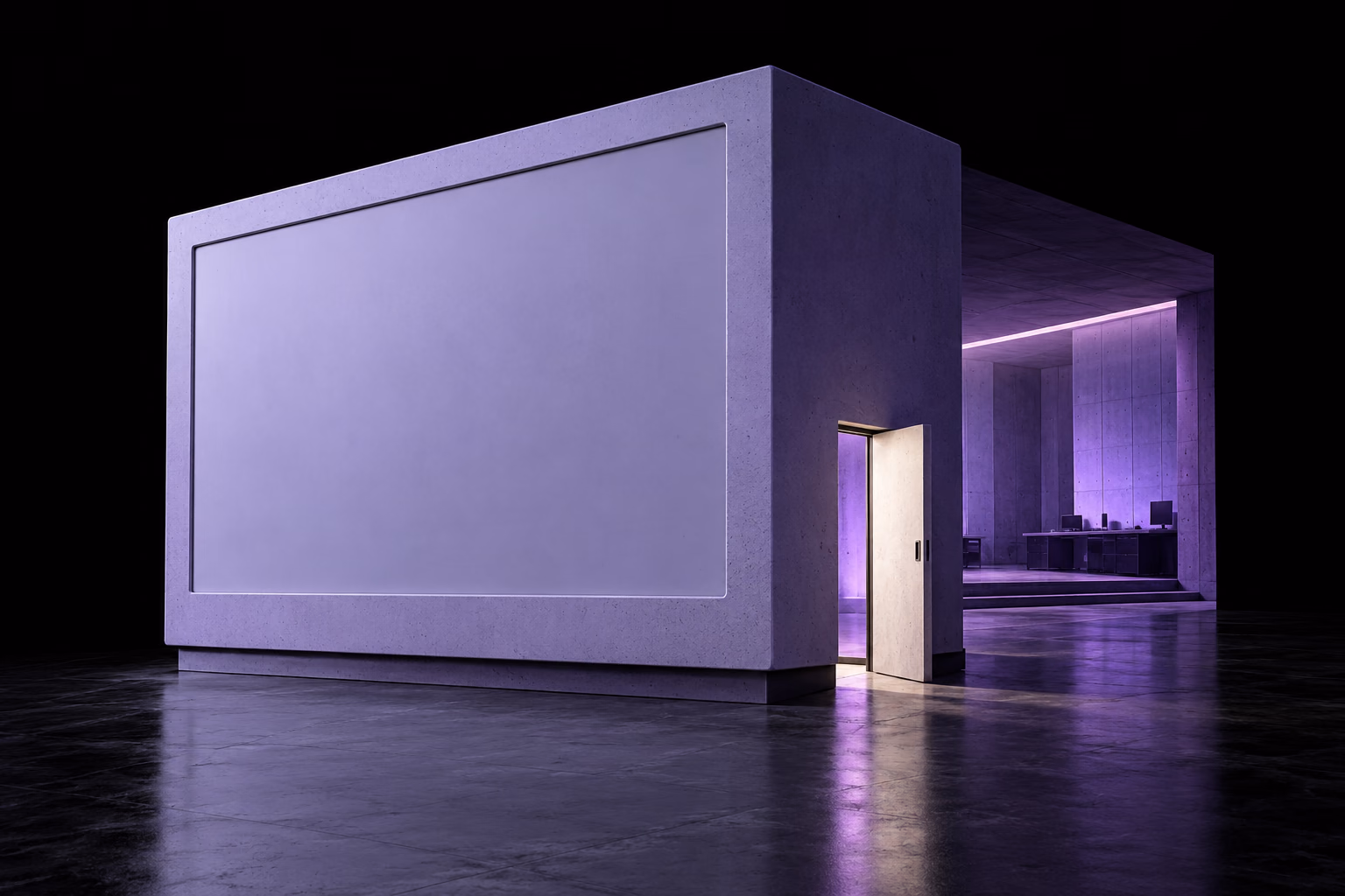 A kiosk facade has an overlooked side entrance leading into its configuration controls.