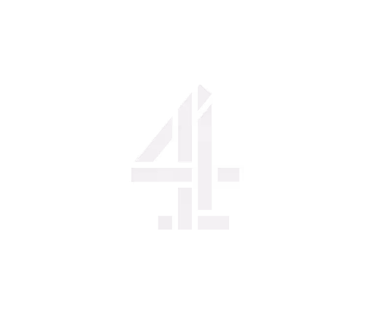 White Channel 4 logo on a black background.