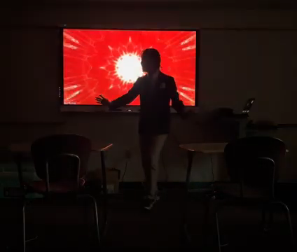 Neuroscience theatrical monologue performed in a classroom