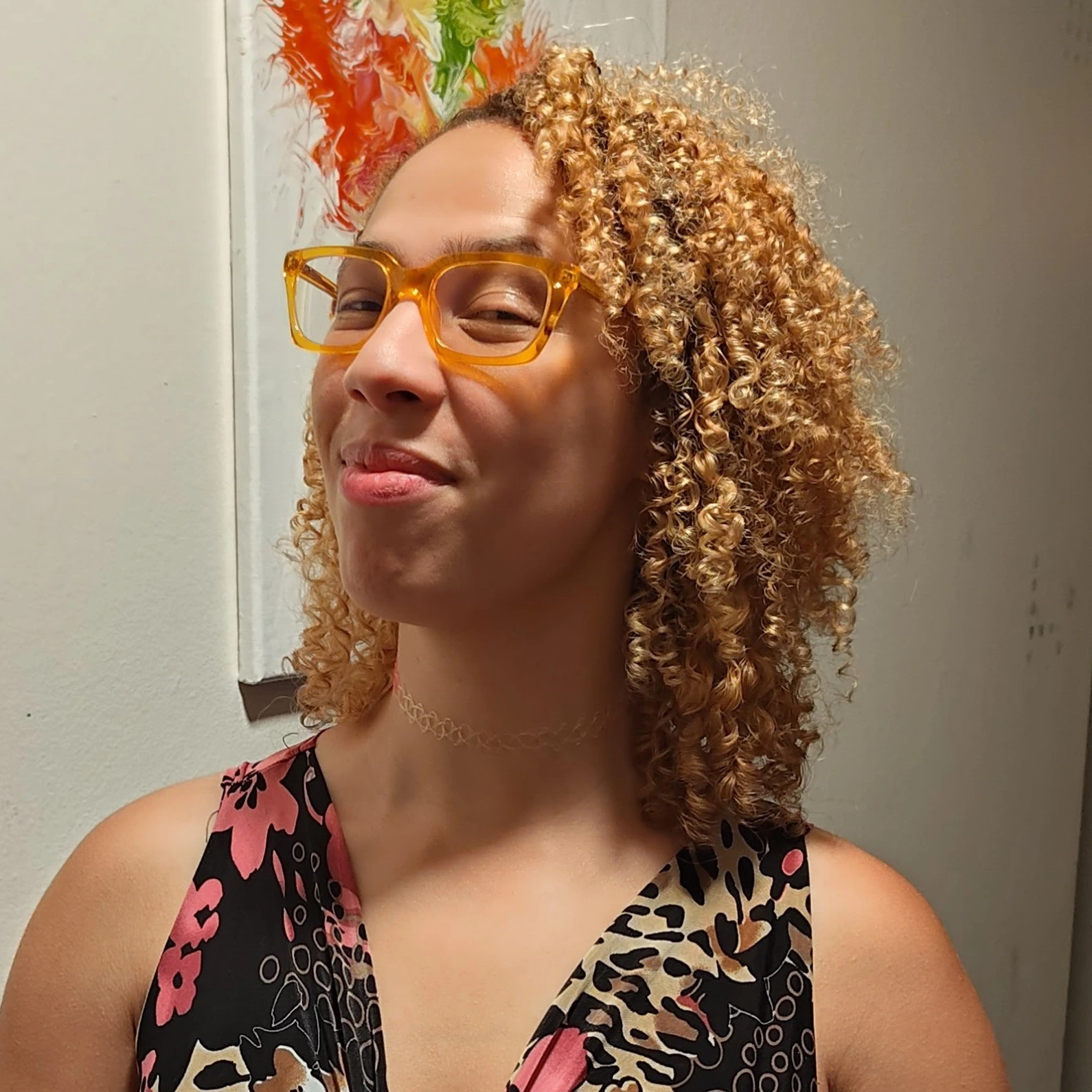 girl loving her curls