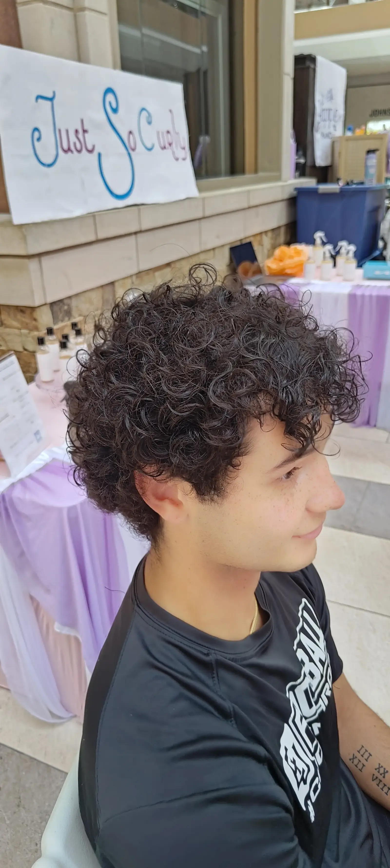 Defined curls after a styling session at the Oak Park Mall pop-up