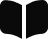 Simple black icon of an open book with two pages visible.