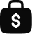 Icon of a briefcase with a dollar sign representing finance or payroll.