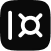 Black square icon with a circular shape in the center and four small lines extending inward from corners.