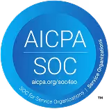 AICPA SOC for Service Organizations | Service Organizations text in a blue circular logo.