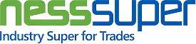 Ness Super logo with tagline Industry Super for Trades in green and blue text.