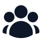 Icon of three people representing a group or users.