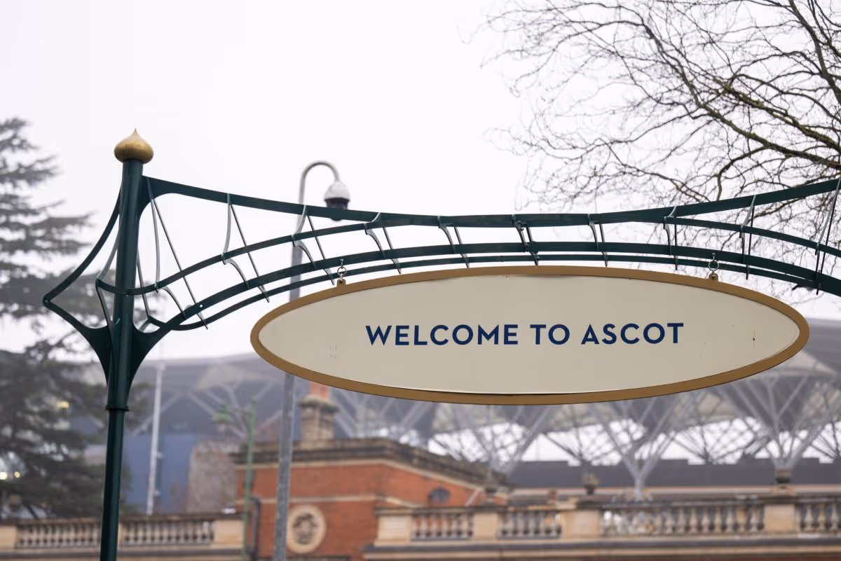 Welcome to Ascot sign at Ascot Racecourse, where Maxamy offers mobile car servicing and repairs