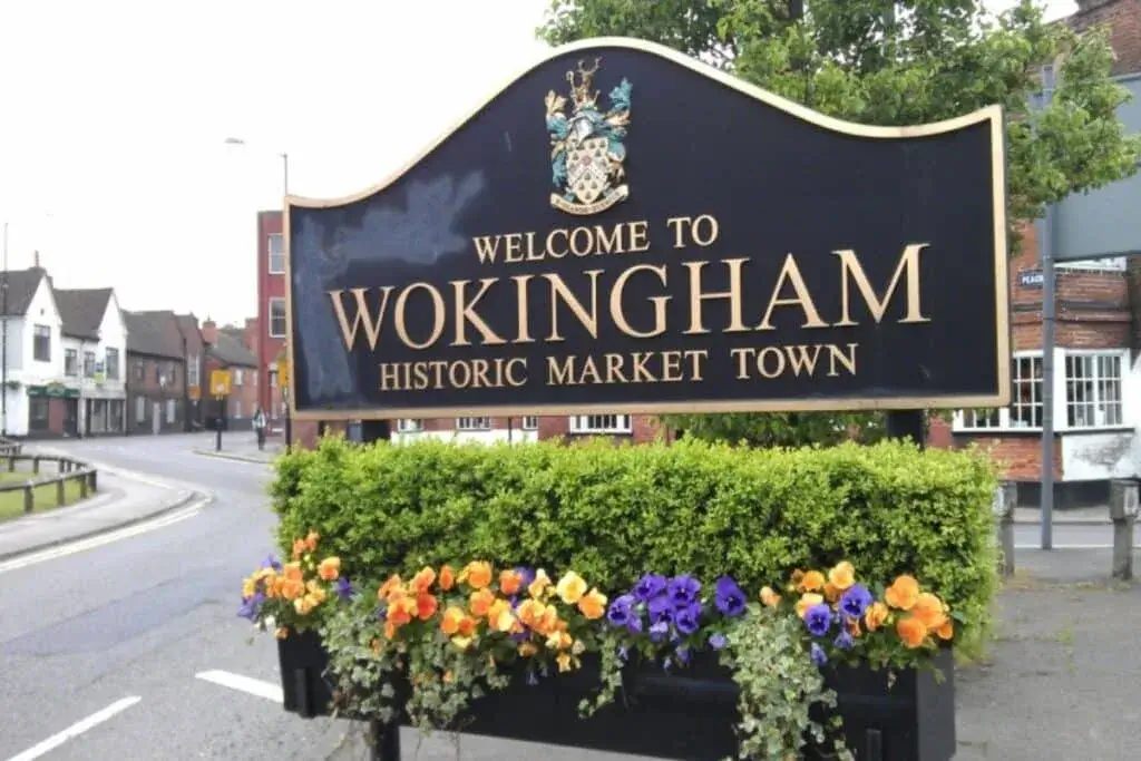 Welcome to Wokingham historic market town sign, an area covered by Maxamy's mobile mechanics