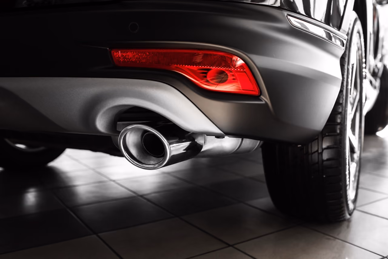Rear of a car showing the exhaust tailpipe, ready for a mobile exhaust repair