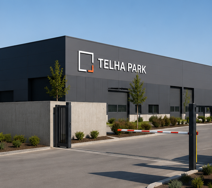 Edifício do Telha Park com unidades de armazém e escritórios para empresas no Barreiro.