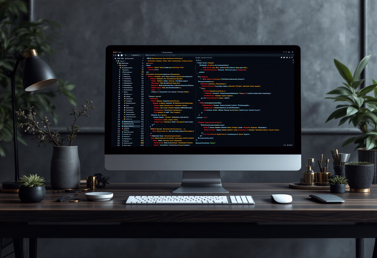 [background image] image of coding on a computer screen (for a ai fintech company)