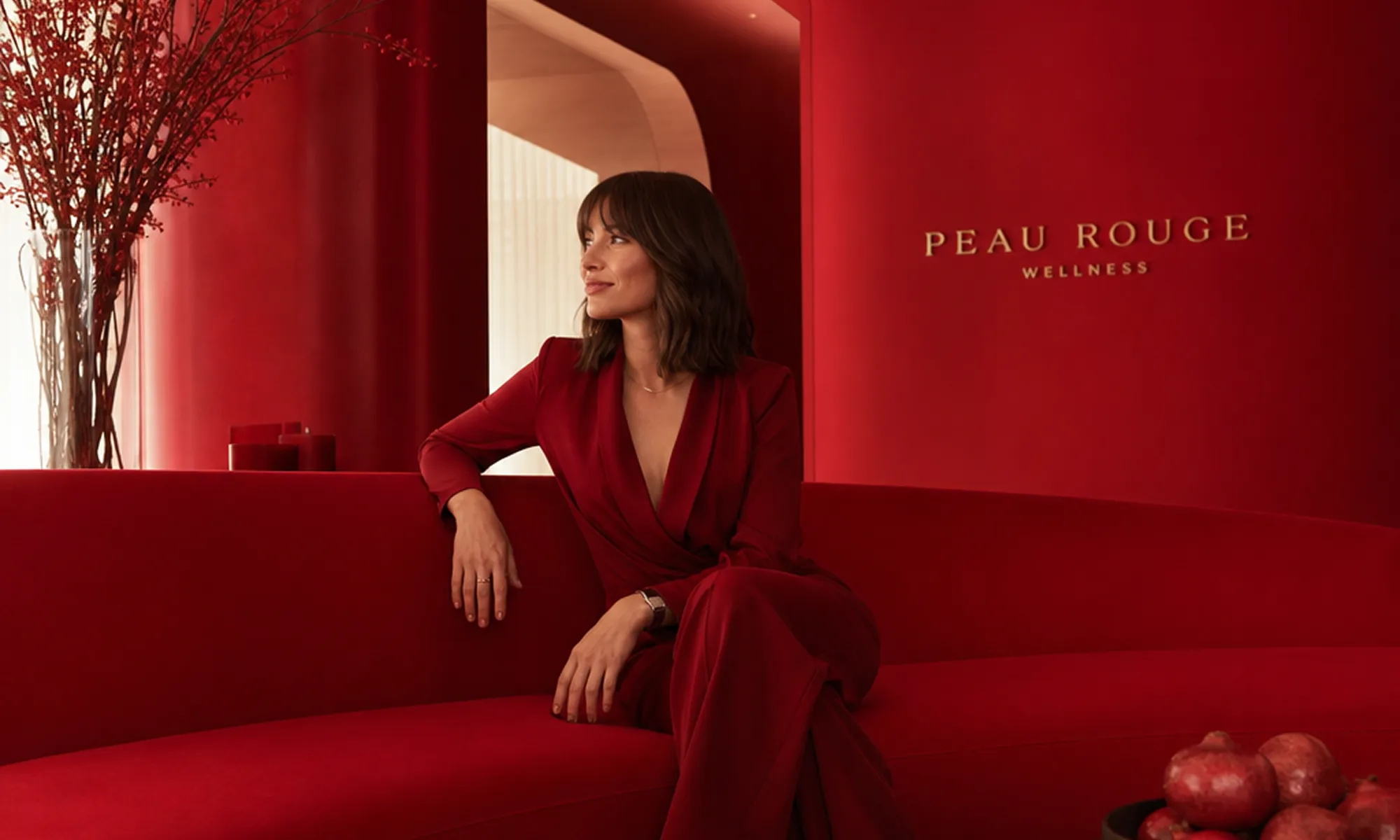 Peau Rouge explores the intersection of high-end wellness and bold editorial fashion. we developed a striking identity dominated by an intense crimson red color palette.