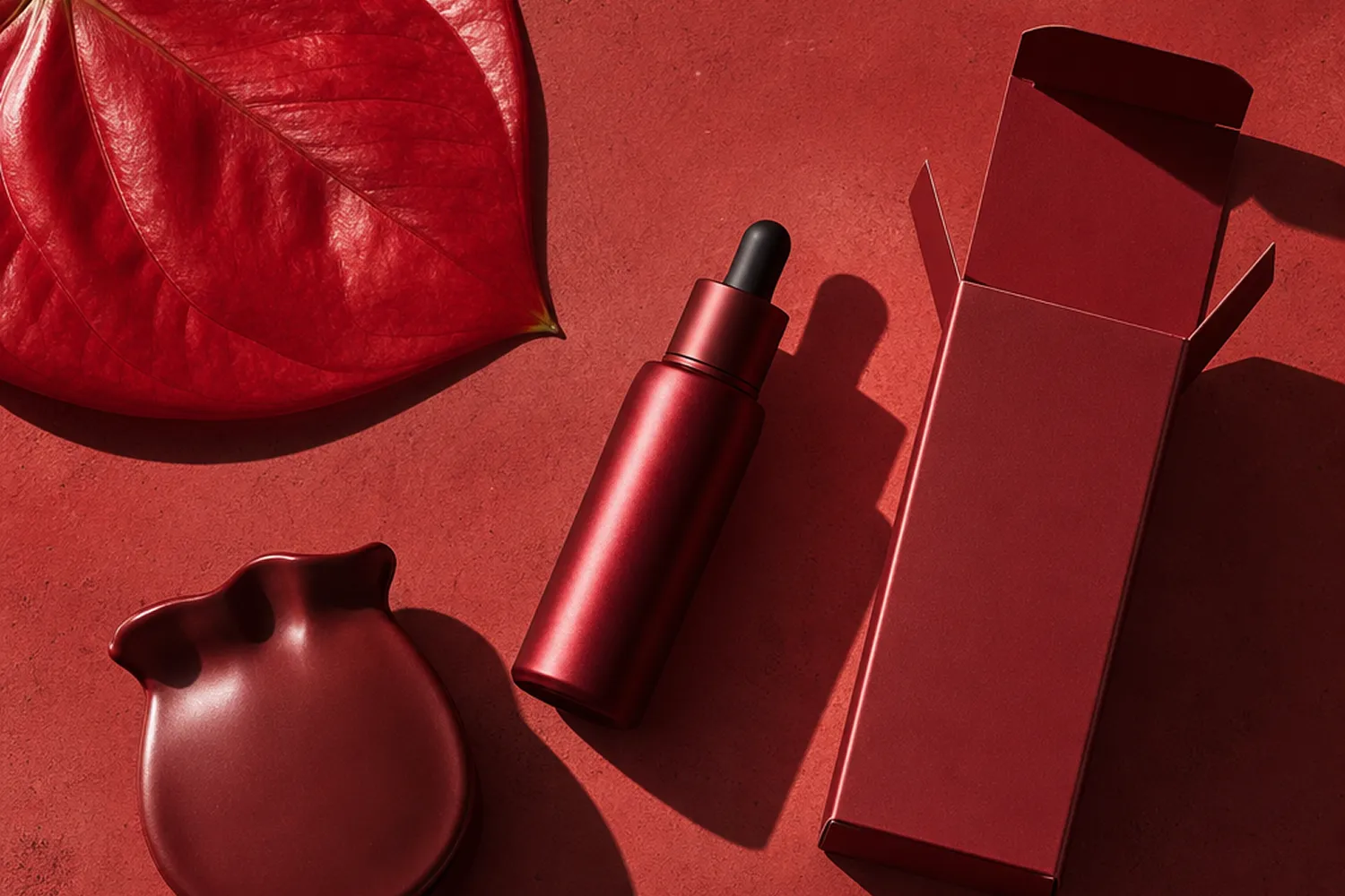 Peau Rouge explores the intersection of high-end wellness and bold editorial fashion. we developed a striking identity dominated by an intense crimson red color palette.