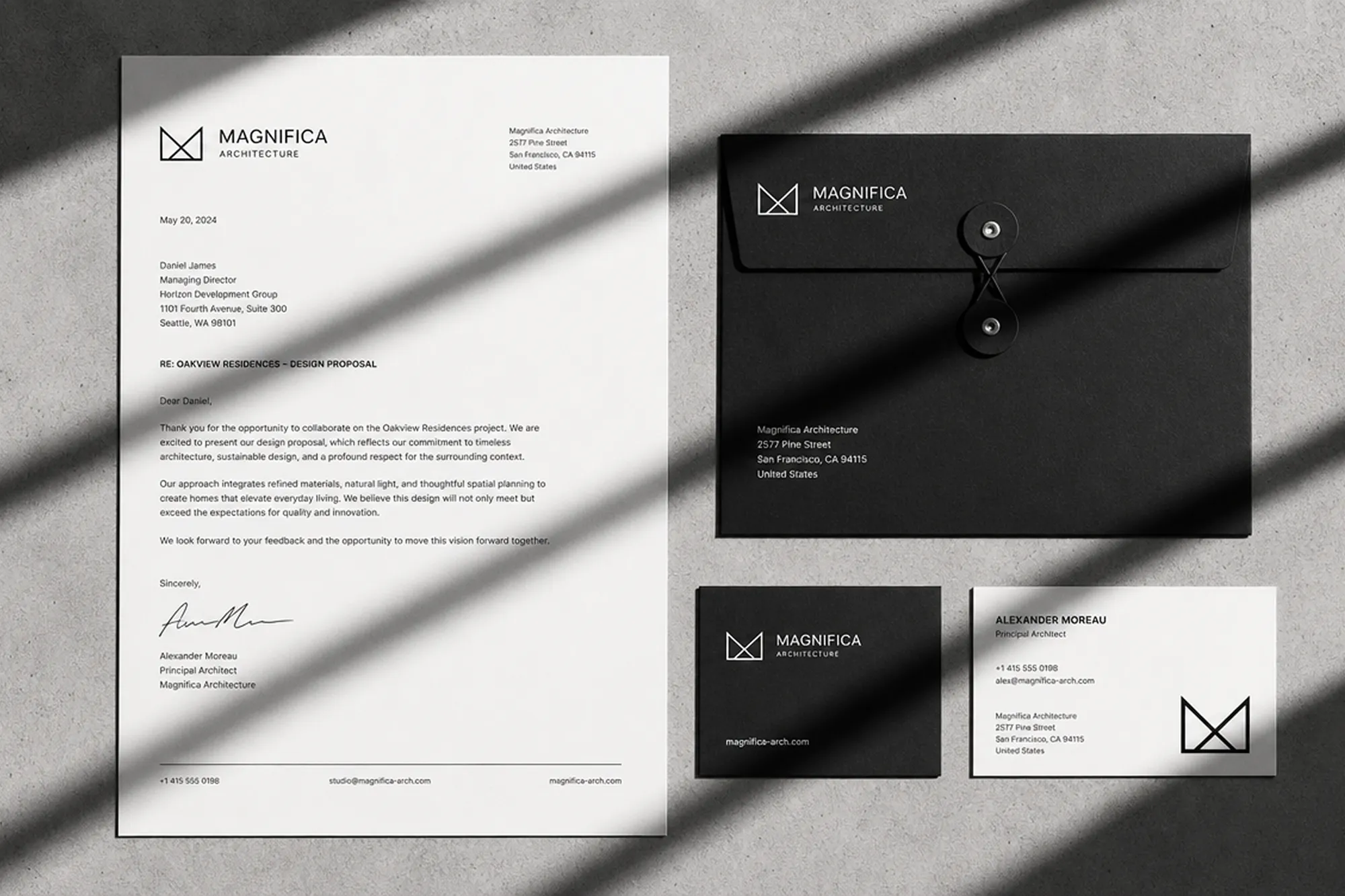 MND is a modern brutalist brand identity designed for a high-end creative collective. Built entirely on Swiss typography, strict grid structures, and sharp architectural shadows.