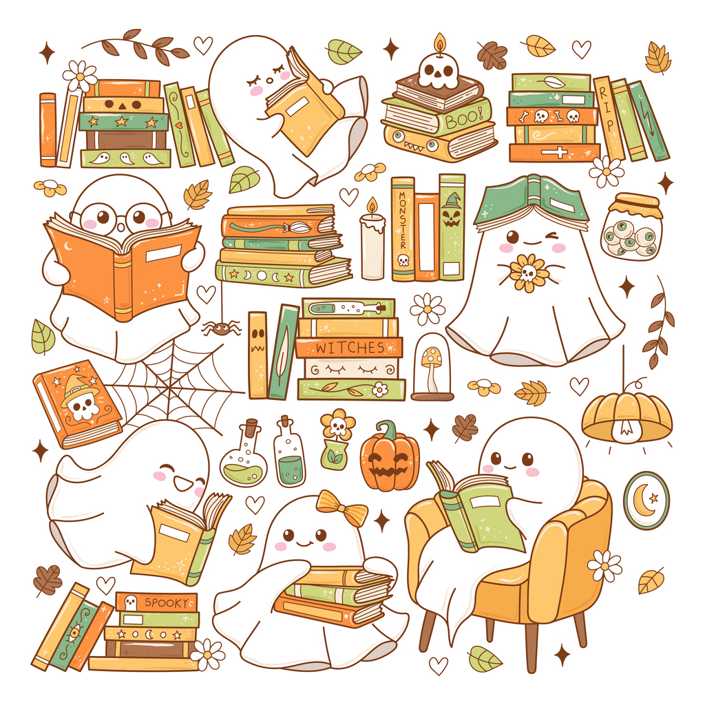 Ghosts reading library books