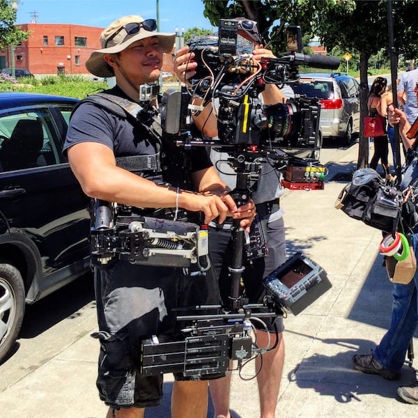 Steadicam operator on a San Francisco video production