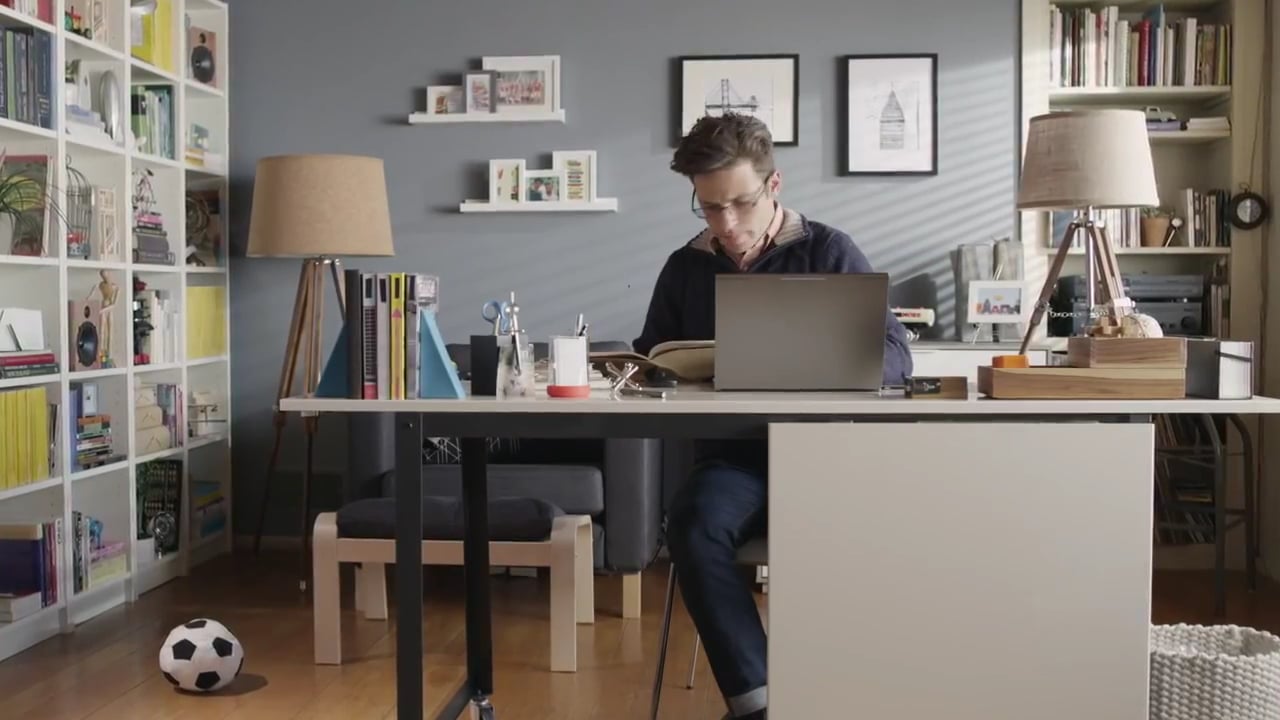 App developer working at a laptop in the Google AdMob video