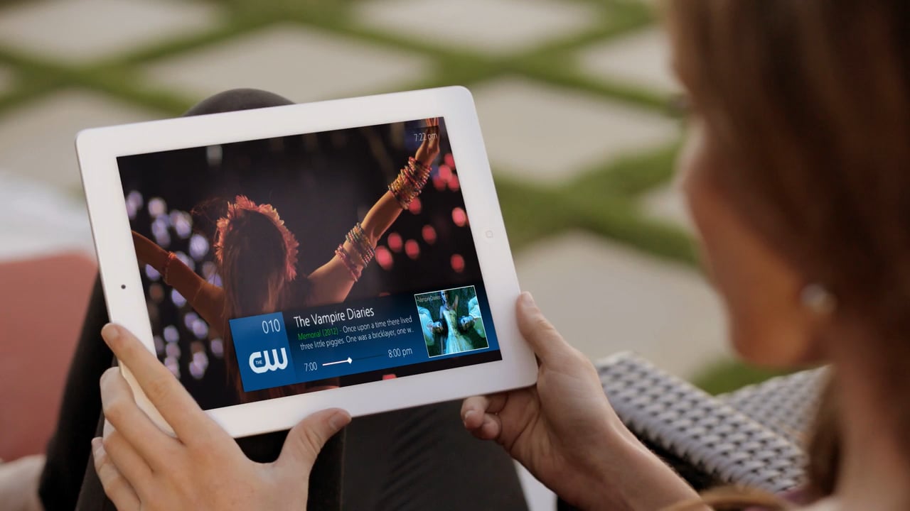 Tablet displaying television programming in OpenTV Product Demo I