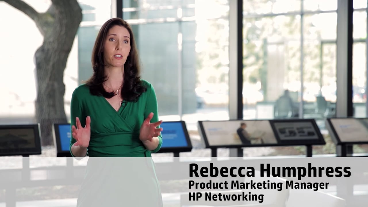 Rebecca Humphress in HP Networking customer story filmed at an eye clinic in San Jose, California