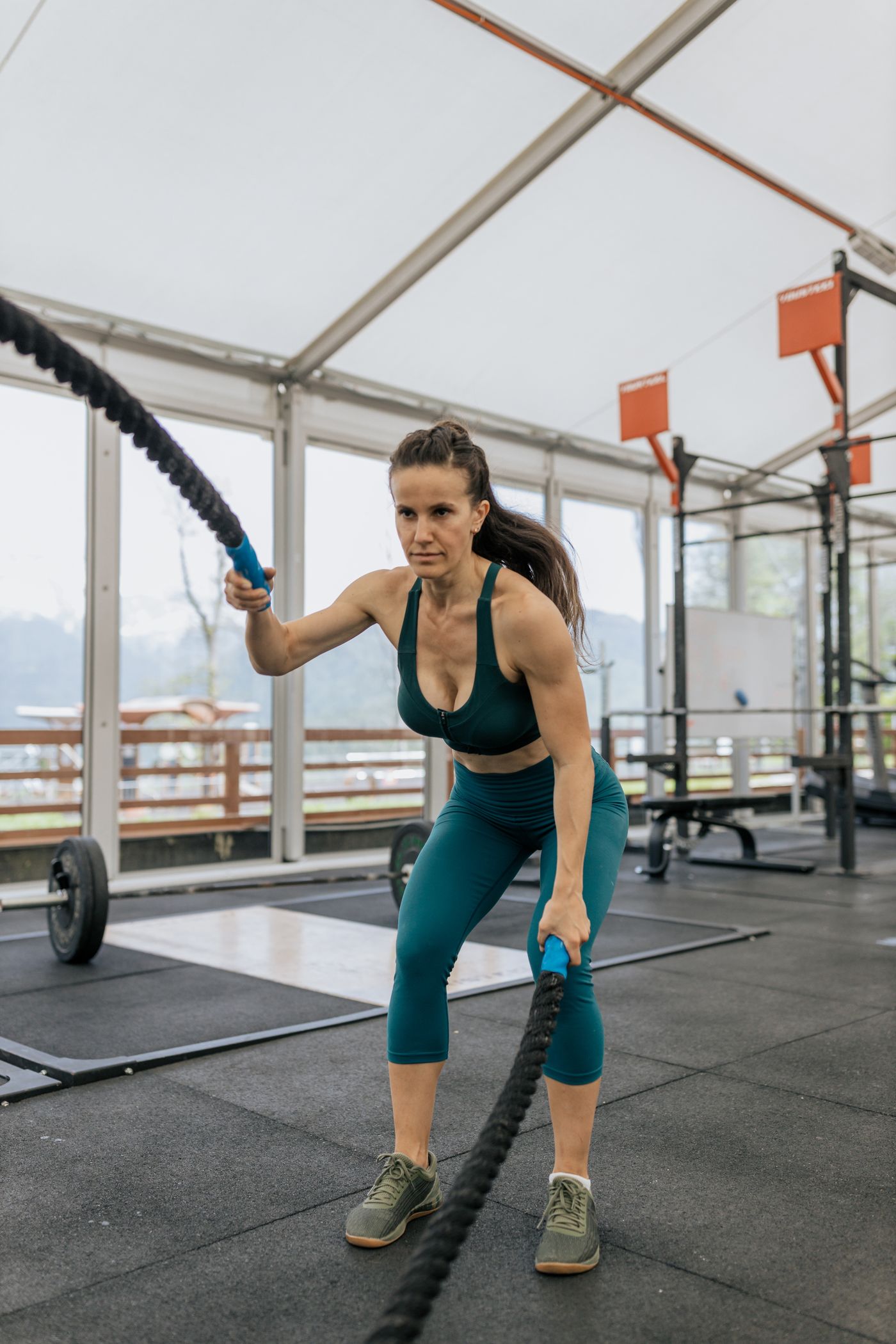 Woman working out at the gym