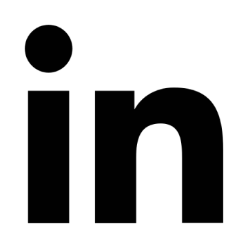 Black LinkedIn logo with lowercase letters i and n on white background.