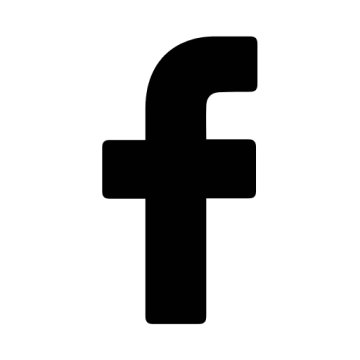 Facebook social media platform lowercase f logo in black.