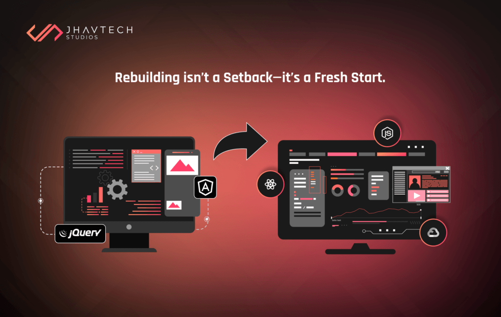Software rebuild transformation from outdated tech to modern UI with new tools