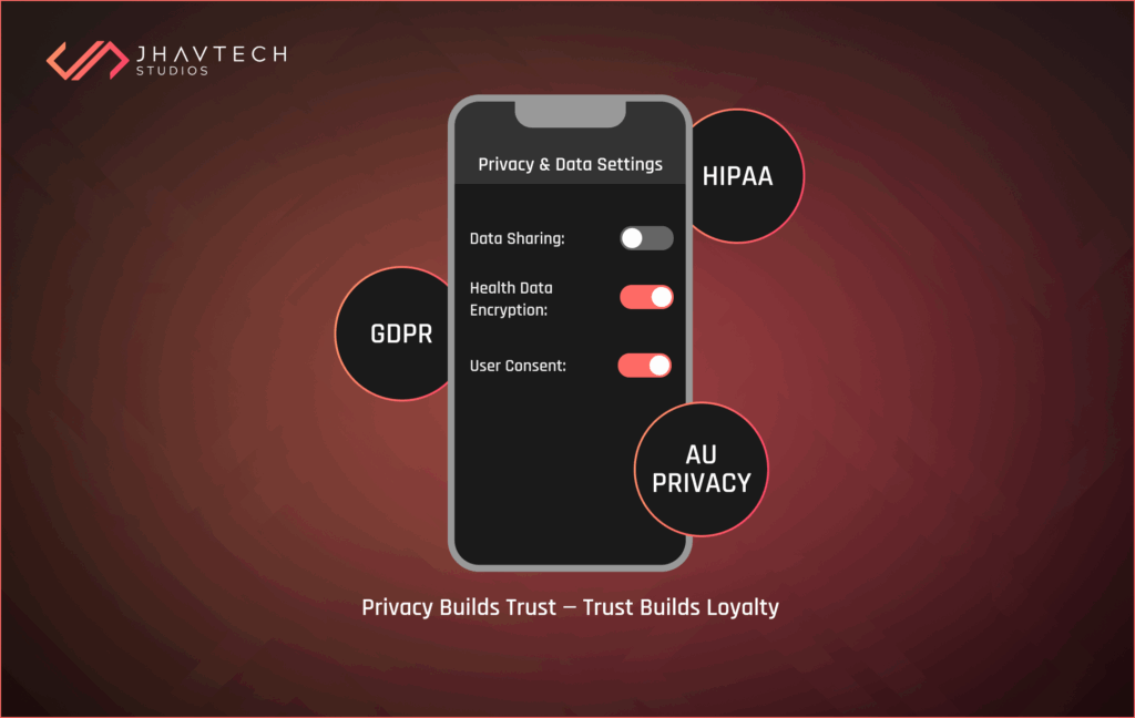 App privacy and data settings screen