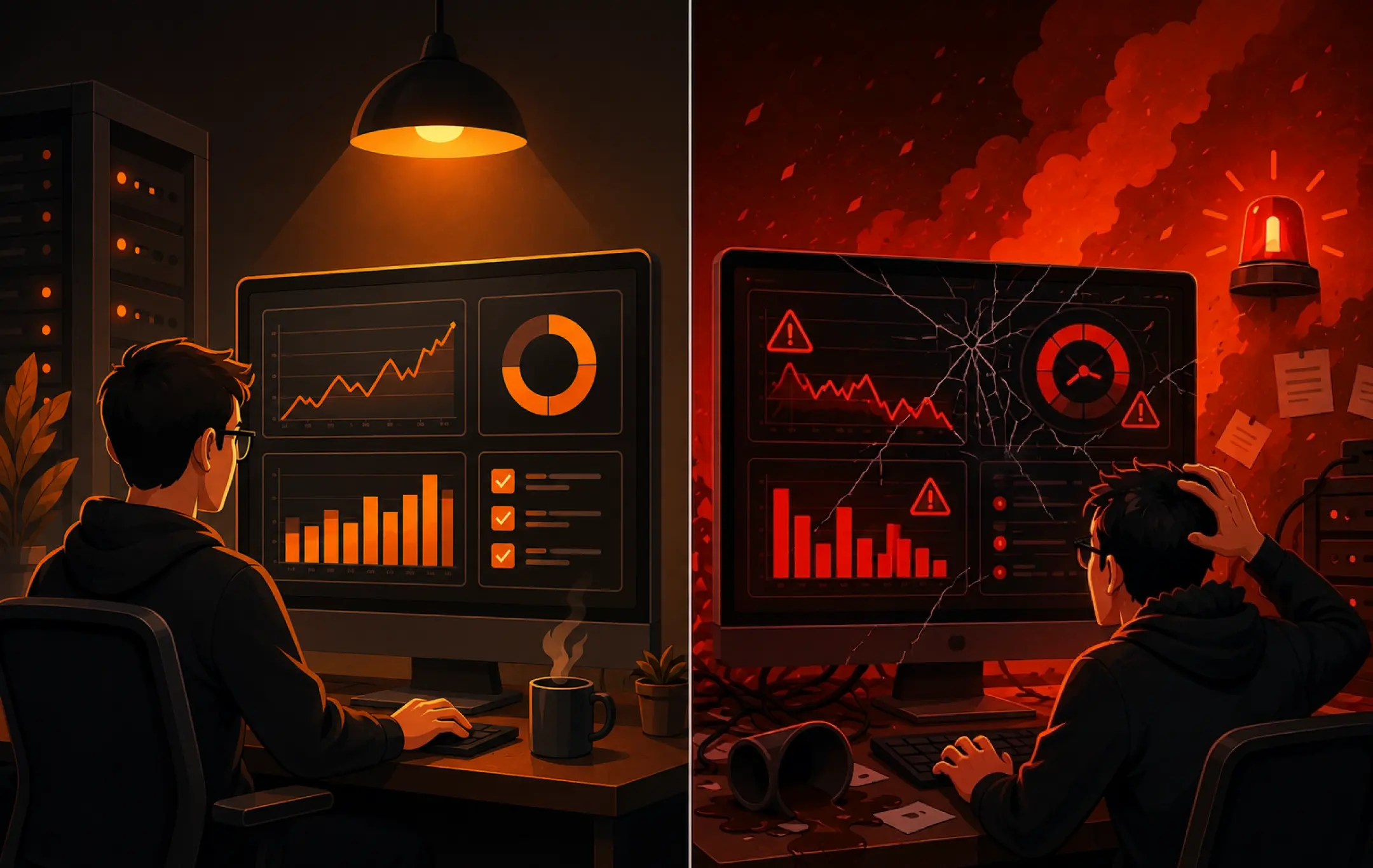 Well-maintained vs neglected software system