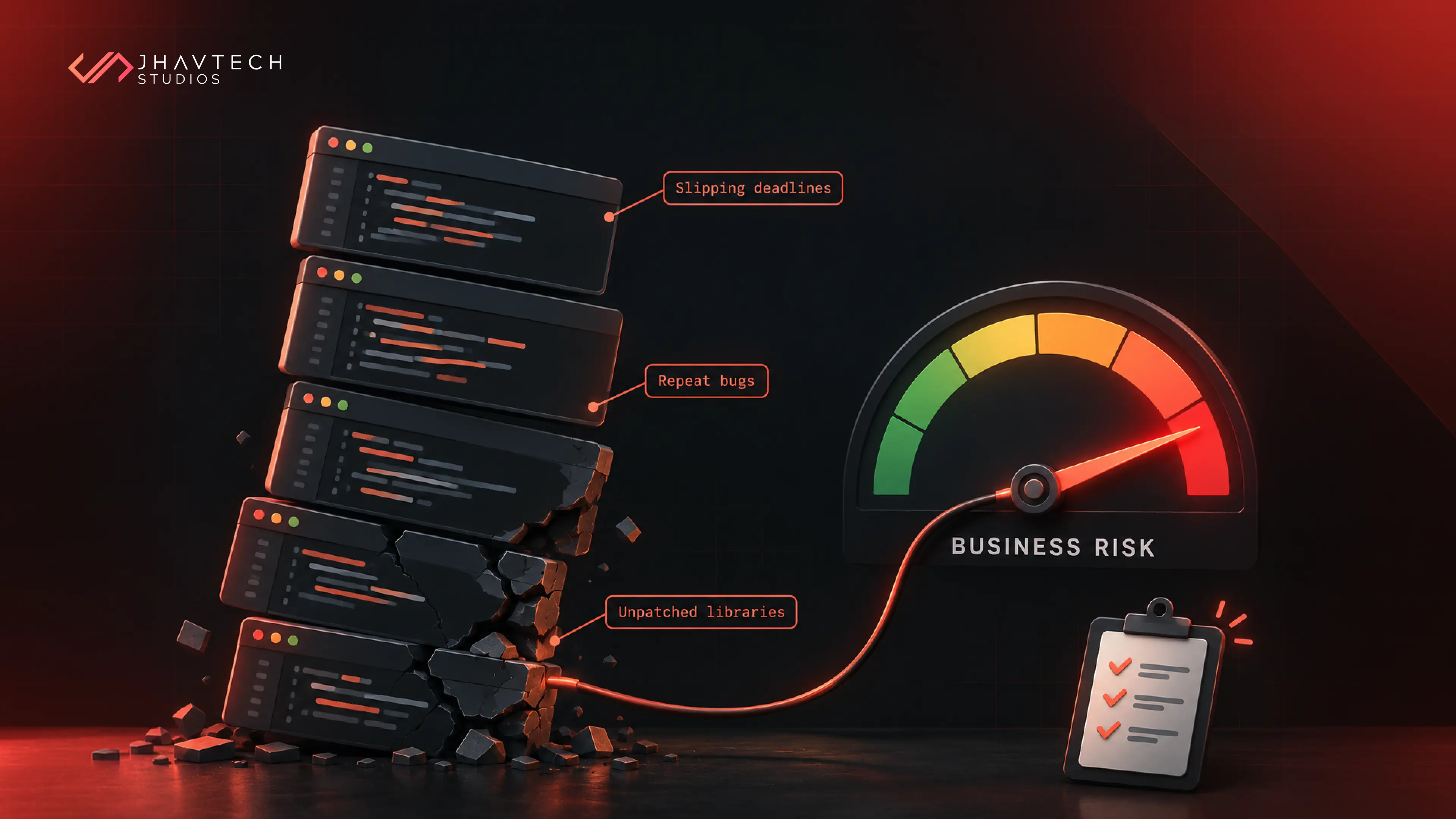 Technical debt and business risk gauge