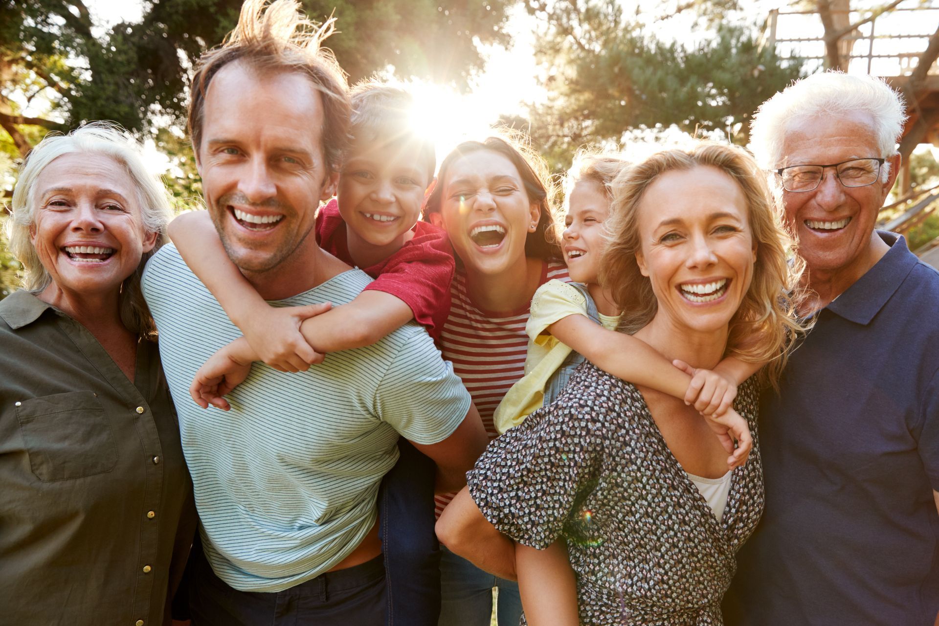 A happy multi-generation family with a bright smile in Glenn Mills, PA, by Brandywine Dental Services Group