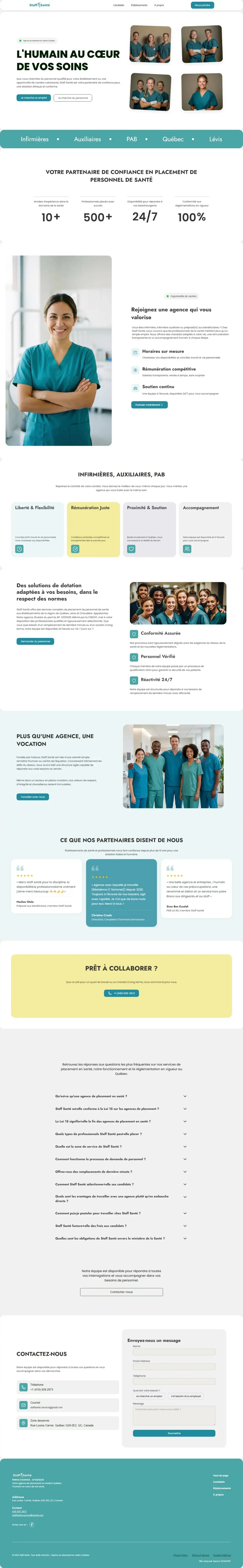 Site web Staff Santé