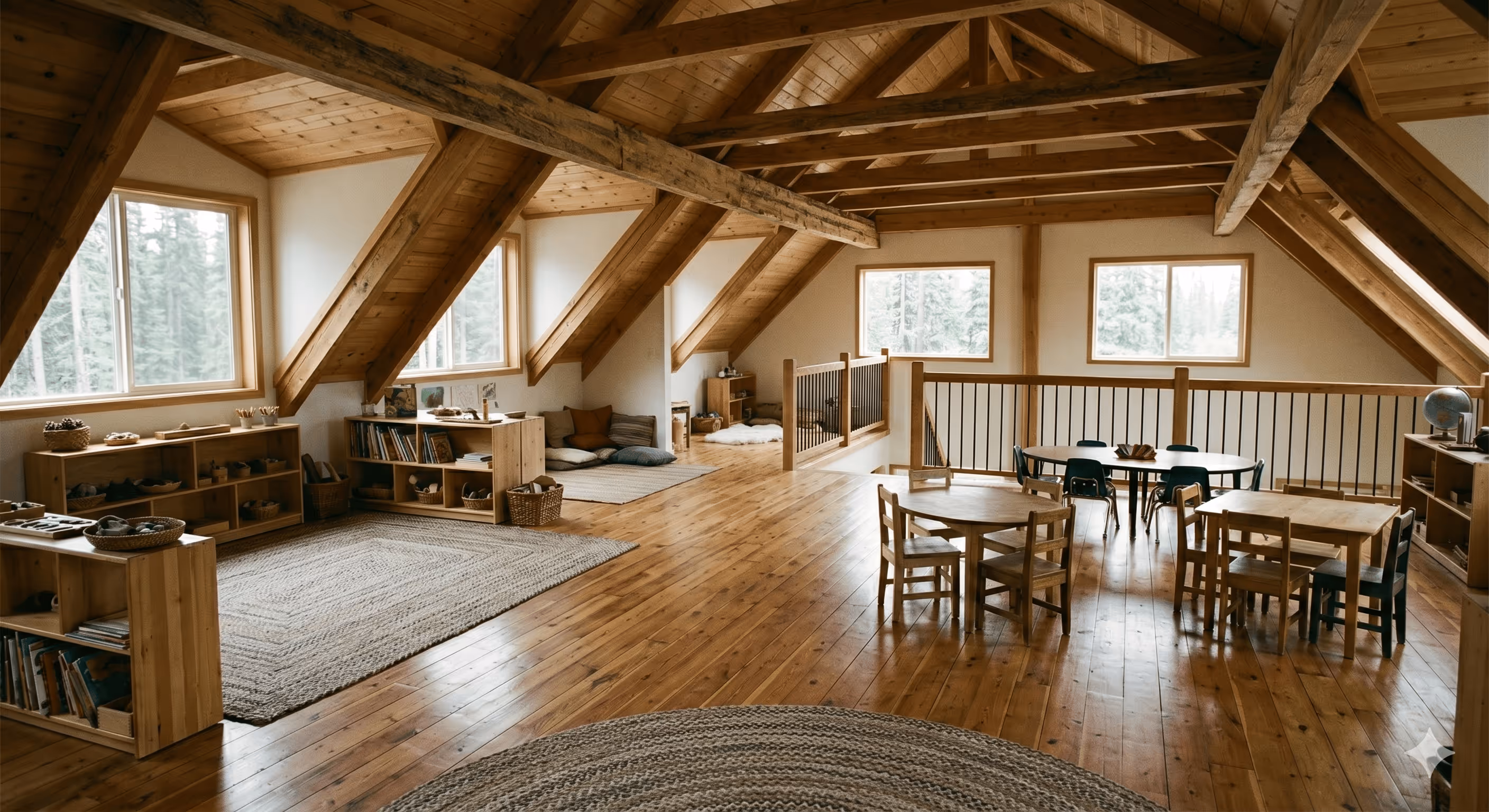 The beautiful upstairs classroom at Little Harvest Learning Center