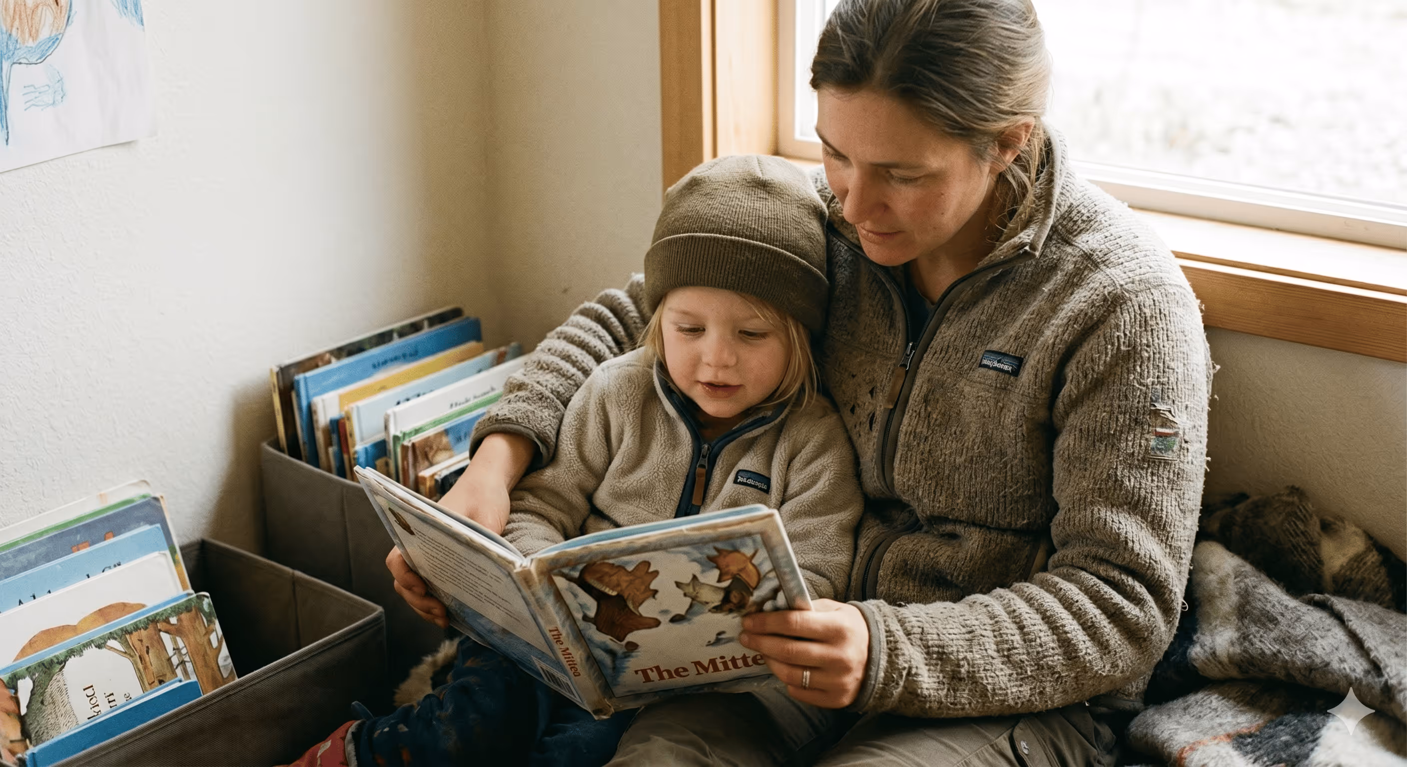 Teacher reading with a young child at Little Harvest Learning Center