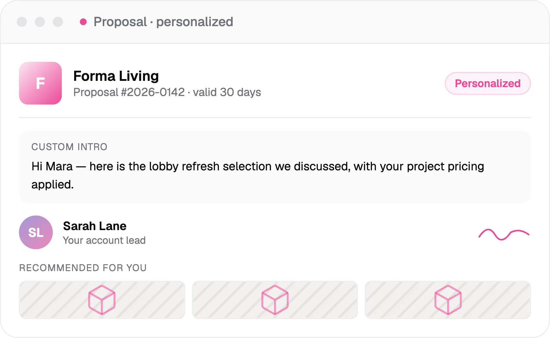 personalized proposal
