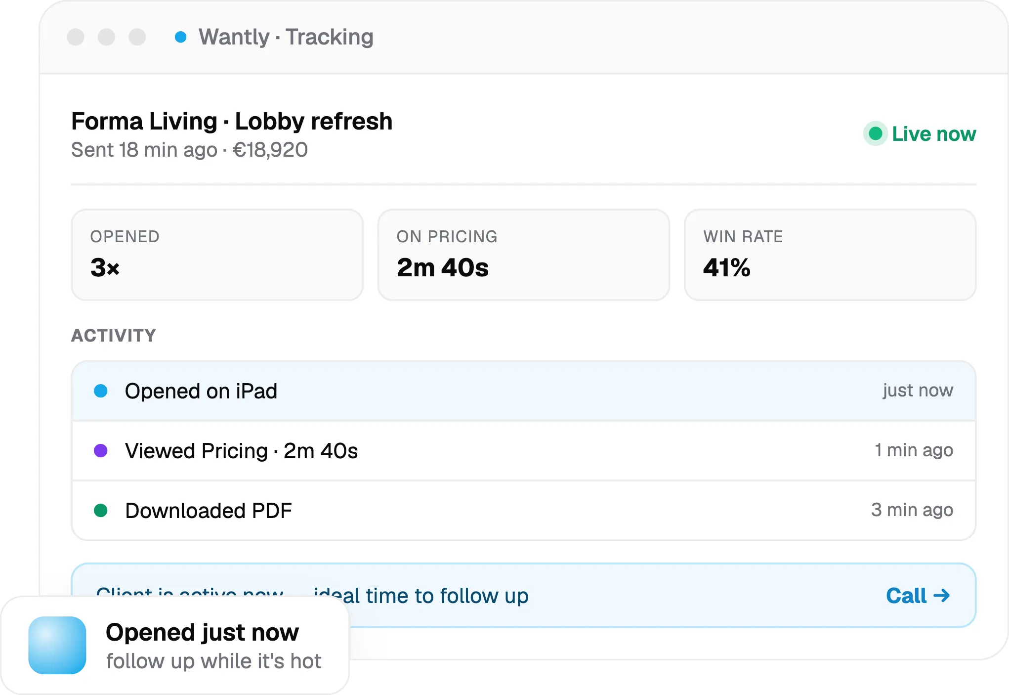 wantly tracking