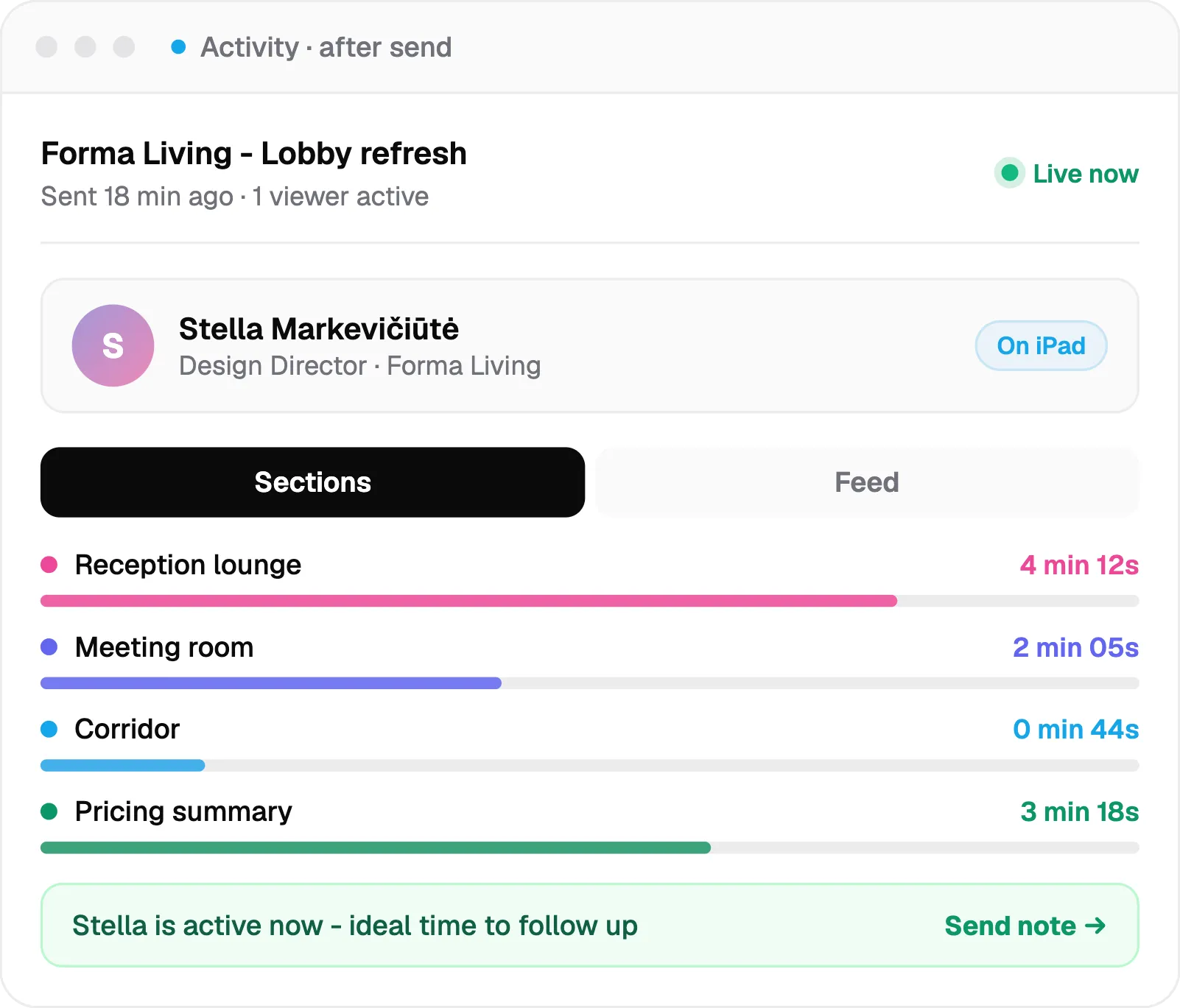activity after send