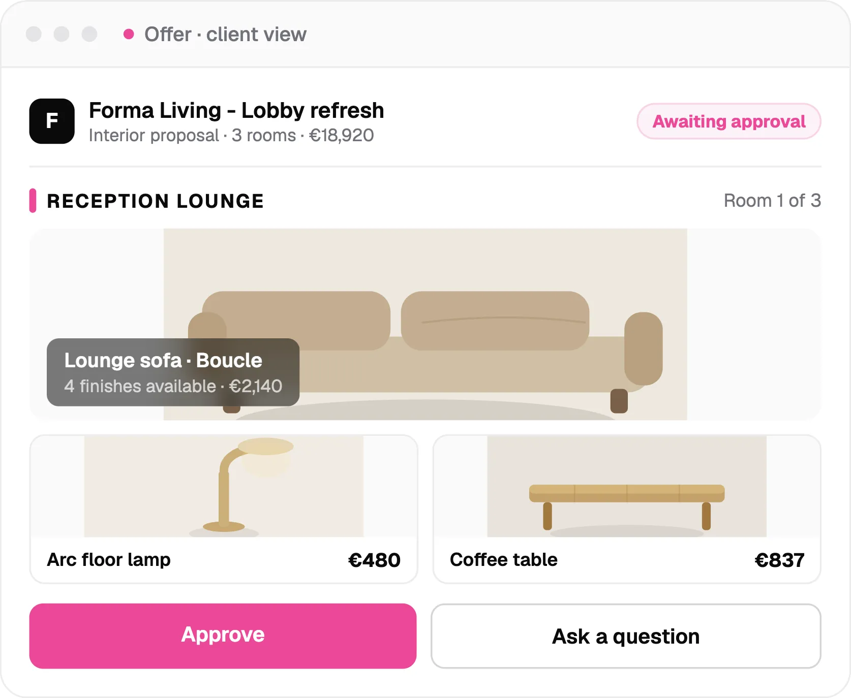 offer client view