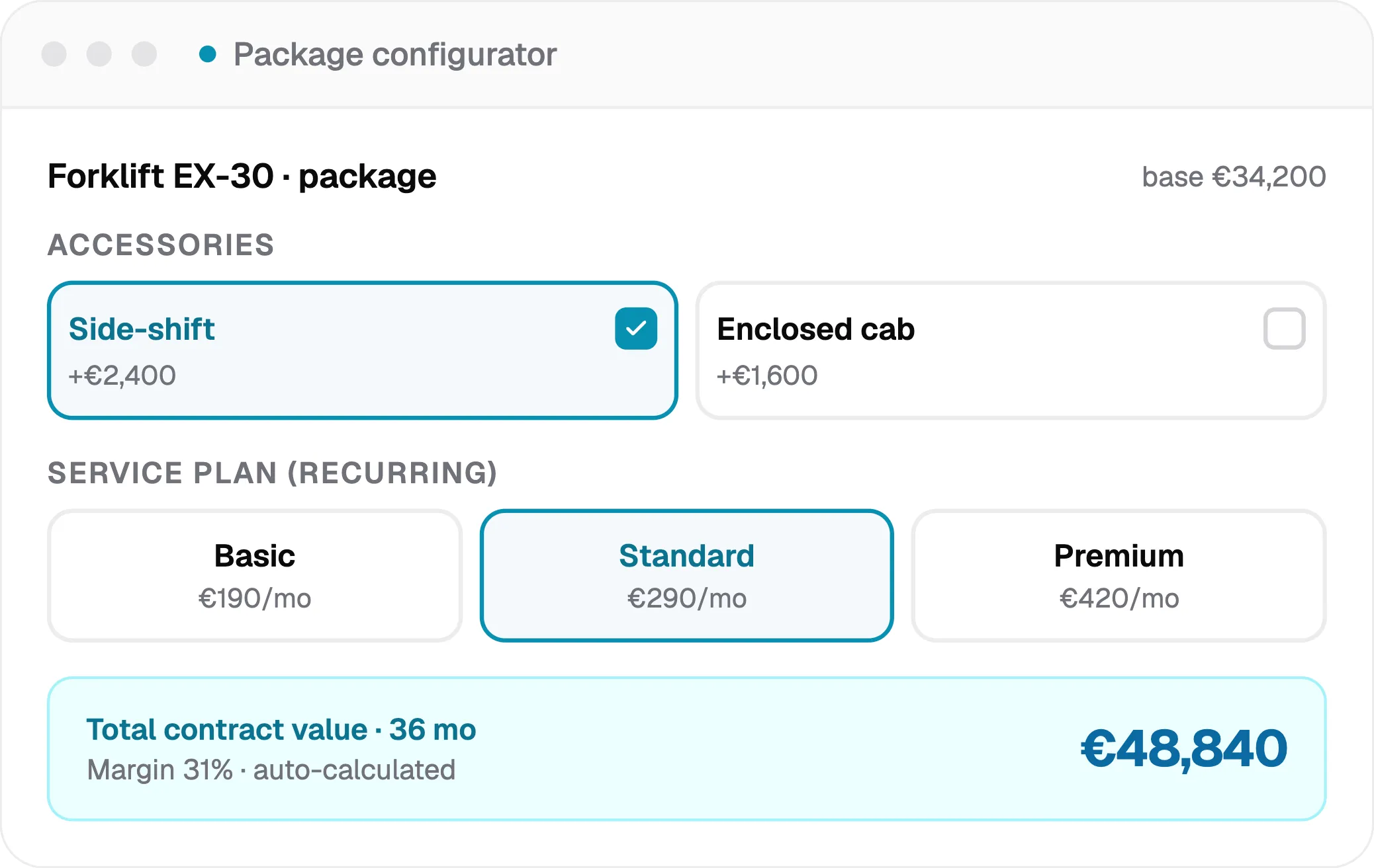 package configurator