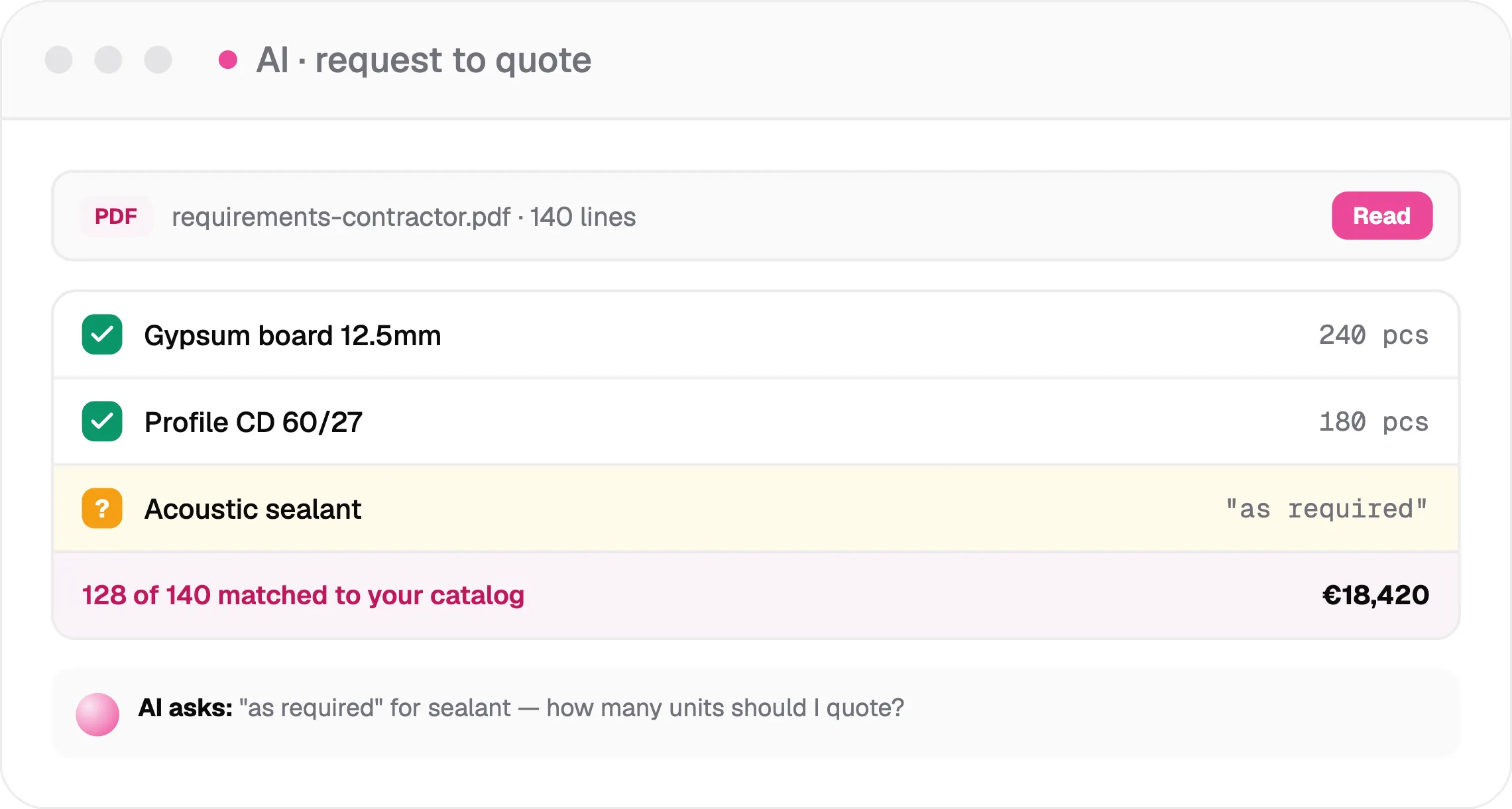 AI request quote