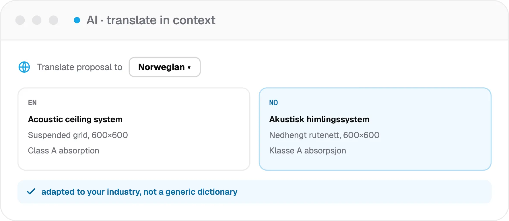 AI translate in context