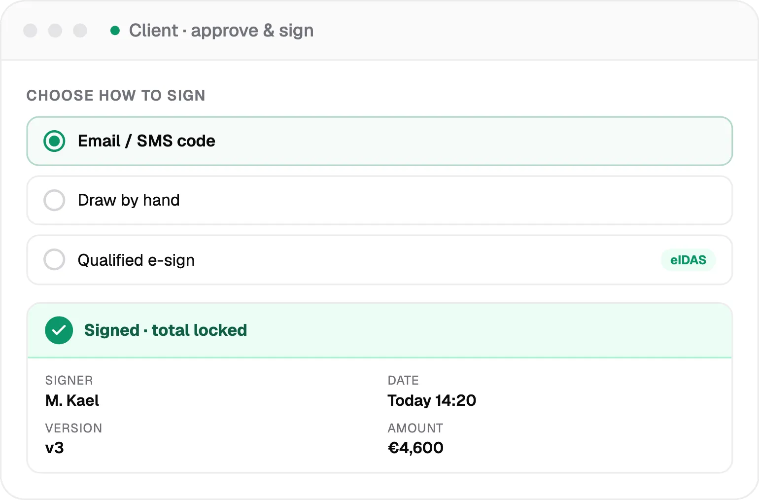approve and sign