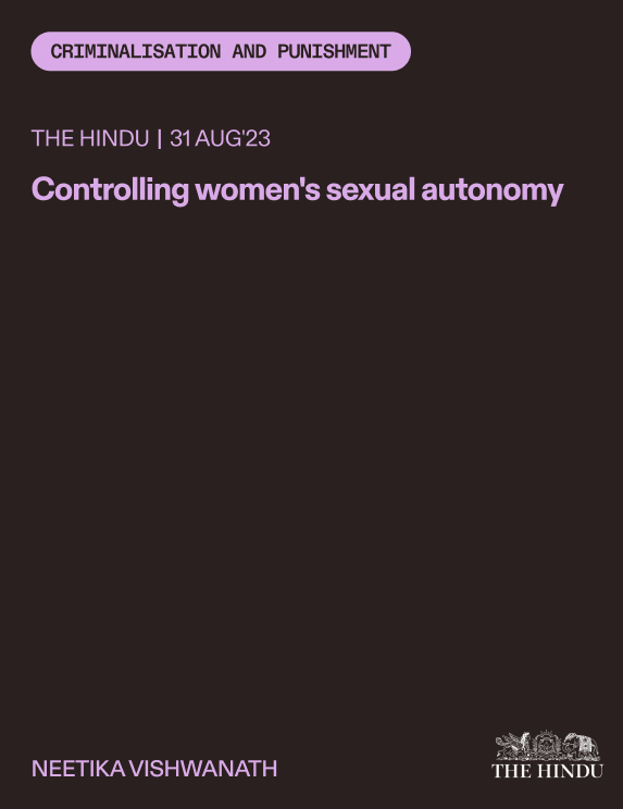 Thumbnail image for article: Controlling women's sexual autonomy - The Hindu