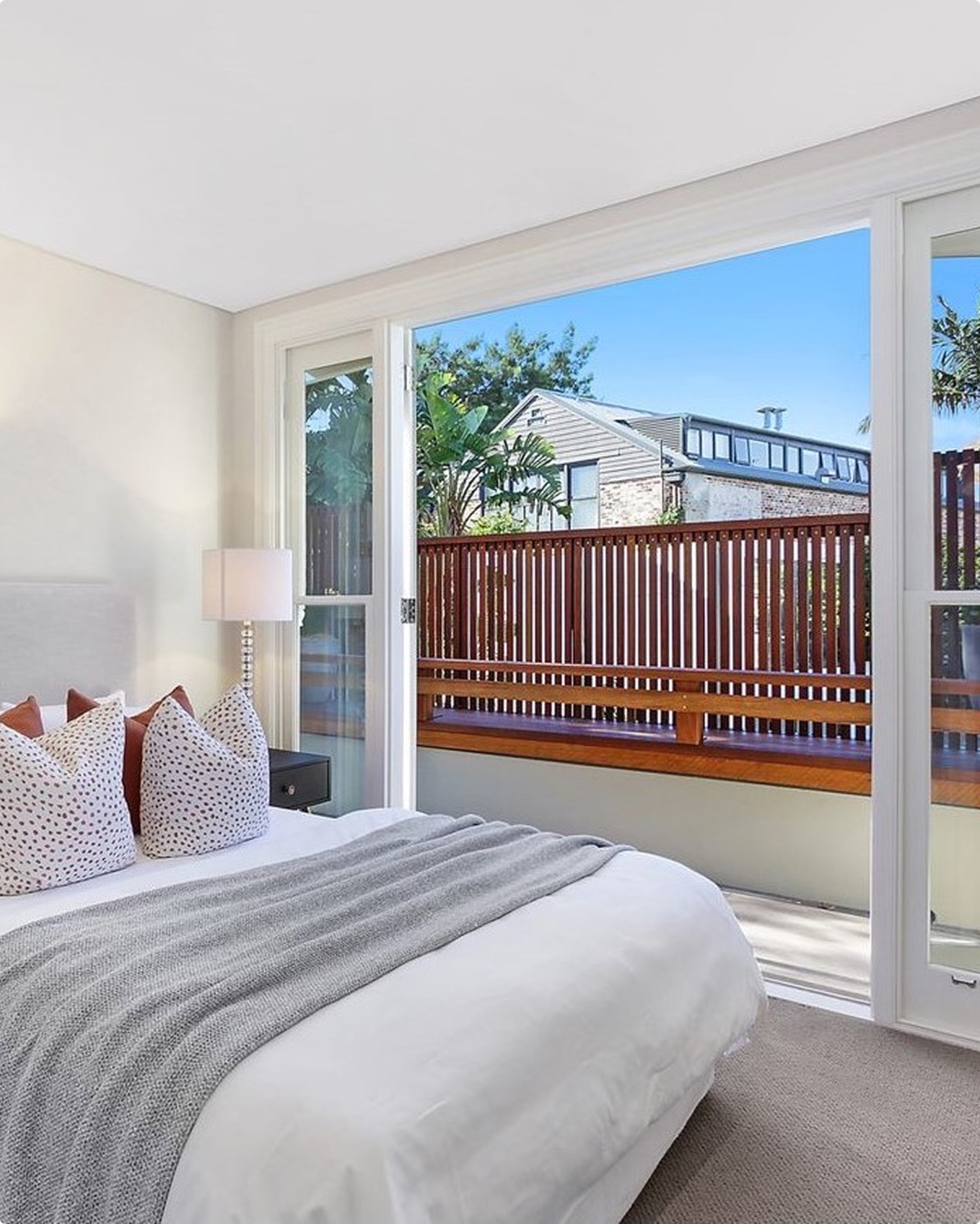 Bedroom with leafy outlook at Bourke St, Surry Hills by Sydneyside Contracting