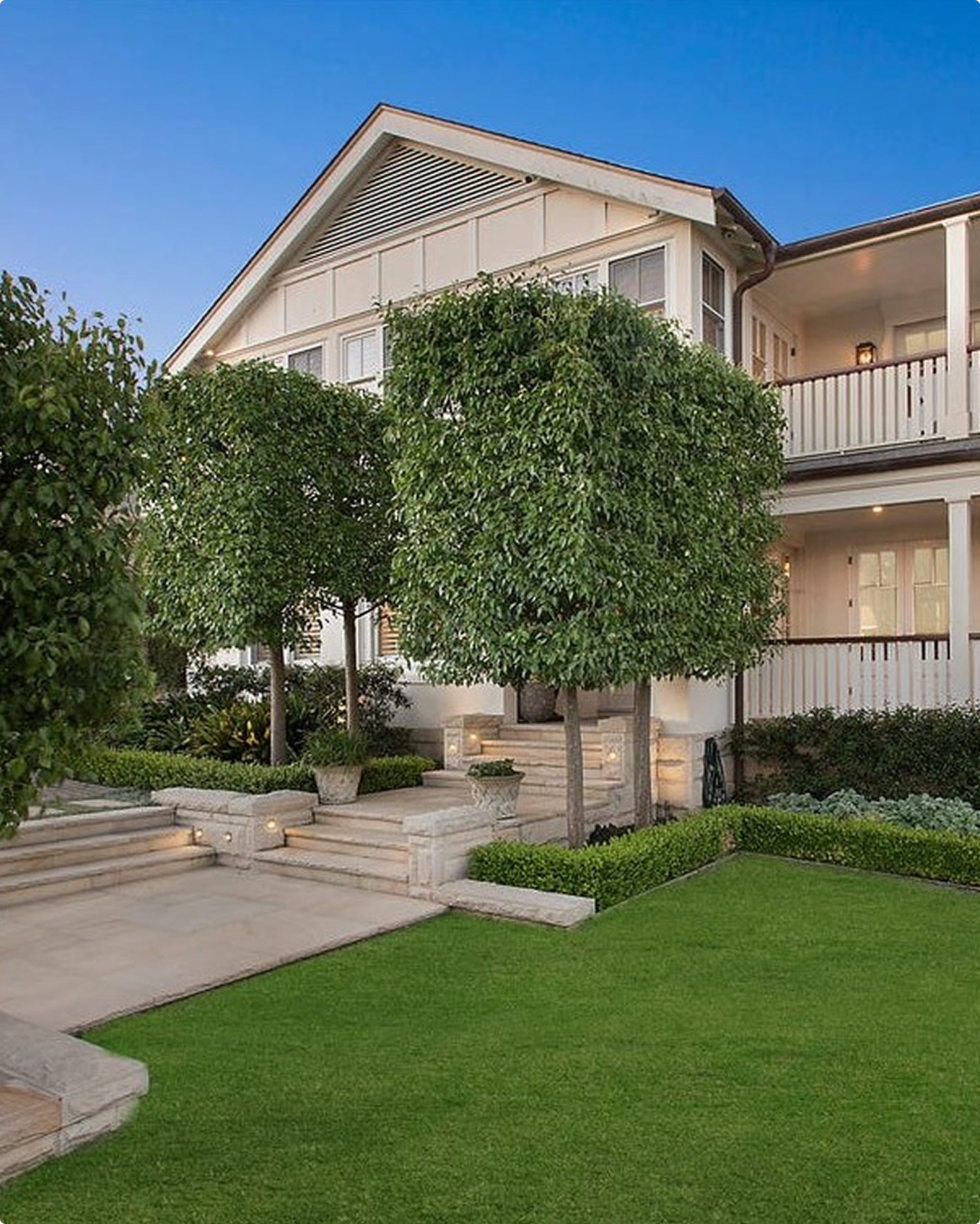 Rear elevation and garden at Thompson St, Mosman by Sydneyside Contracting