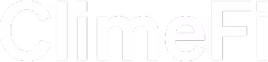 ClimeFi wordmark logo in white text on transparent background.