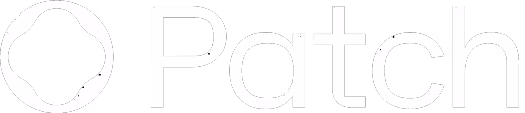 Patch company logo with a stylized circular icon and the word Patch in white text.